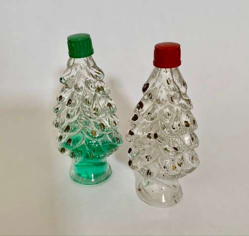 2 x Vintage Christmas Tree Perfume Bottles