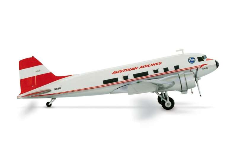 Herpa 1:200 Austrian Airlines Douglas DC-3, First Austrian DC-3 Club item no 552967
