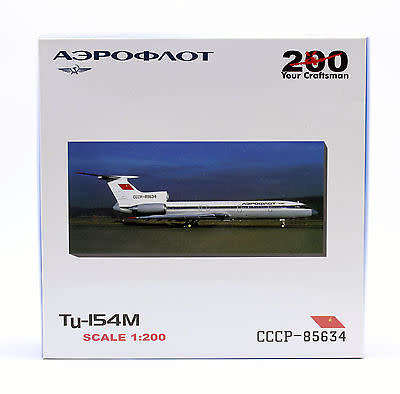 1:200 TU-154M AEROFLOT DIECAST 200 YOUR CRAFTSMAN REG# CCCP-85634