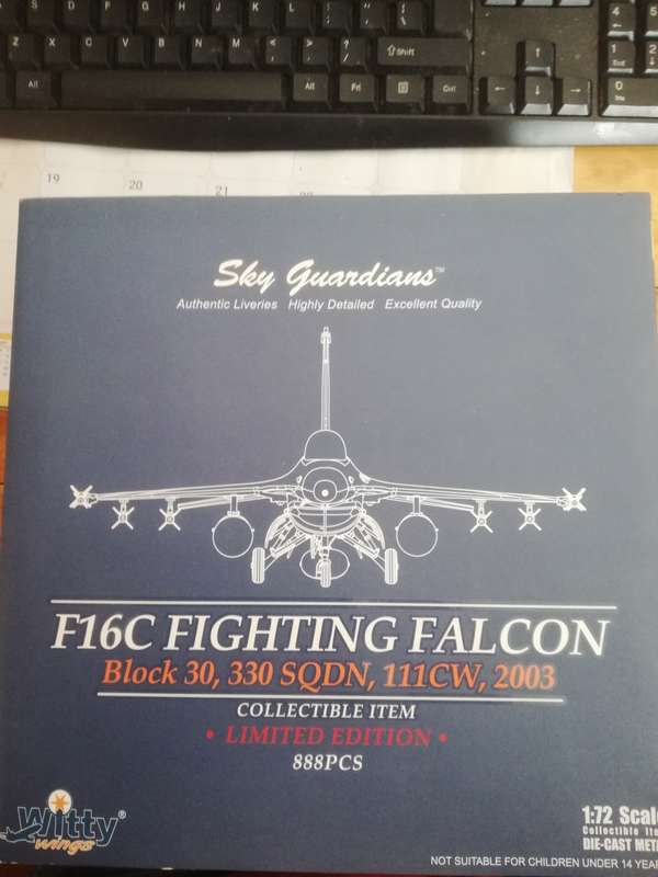 WITTY WINGS 1:72 F16C FIGHTING FALCON BLOCK 30, 330 SQDN, 111CW, 2003ITEM NO WTW-72-010-024