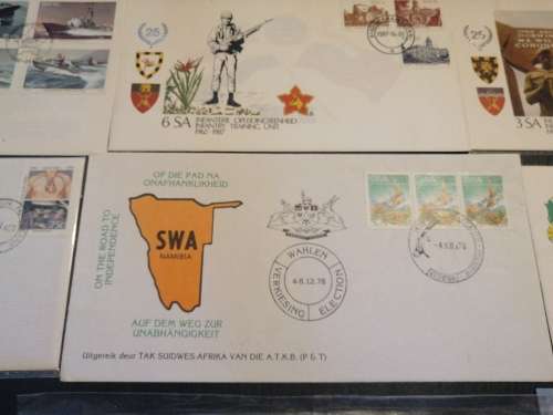 Collection  SADF border war first day covers mint condition, navy, old South Africa 15 in total