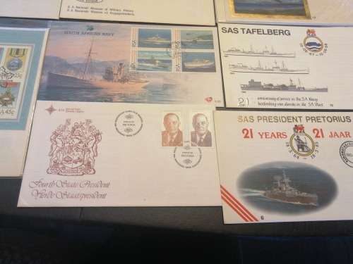 Collection  SADF border war first day covers mint condition, navy, old South Africa 15 in total