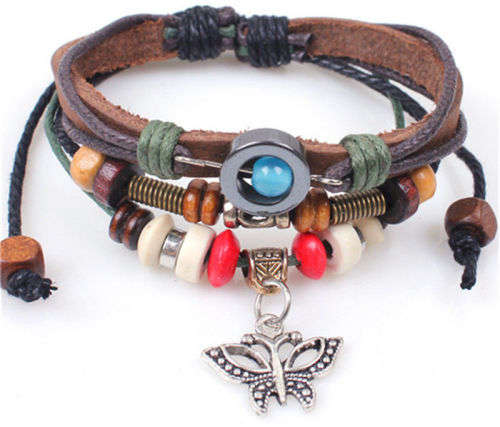 **GORGEOUS AND HOT!!***BEAUTIFUL LEATHER INFINITY CHARM BRACELET!