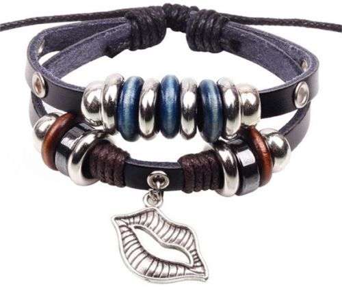 **GORGEOUS AND HOT!!***BEAUTIFUL LEATHER INFINITY CHARM BRACELET!