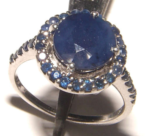PURE PERFECTION! SOLID .925 STERLING SILVER RING WITH NATURAL SAPPHIRES!