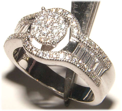 PURE PERFECTION! SOLID .925 STERLING SILVER RING WITH CREATED DIAMONDS!