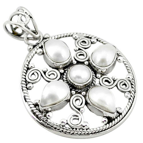 NATURAL PEARL DESIGNER PENDANT IN SOLID STERLING SILVER!!!