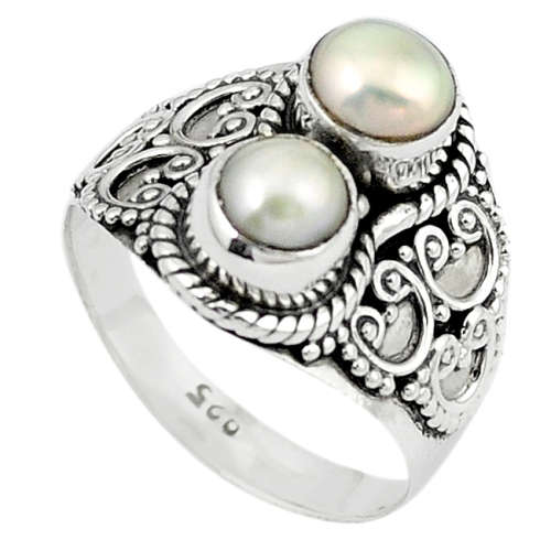 BEAUTIFUL NATURAL PEARL RING IN SOLID STERLING SILVER!!!