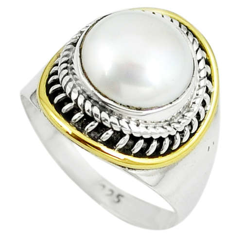 BEAUTIFUL NATURAL PEARL RING IN SOLID STERLING SILVER!!!