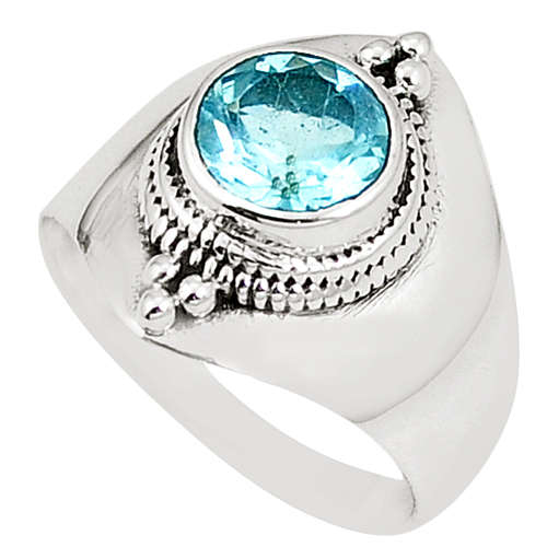 SPARKLING NATURAL TOPAZ  RING IN SOLID STERLING SILVER!!!