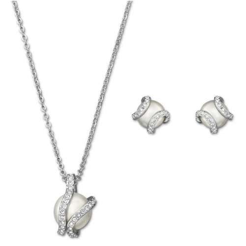 ***SWAROVSKI COLLECTION*** GENUINE SWAROVSKI PEARL NUDE NECKLACE AND EARRING SET 1081922!!