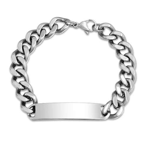 UNISEX!! STAINLESS STEEL CURB LINK ID BRACELET!