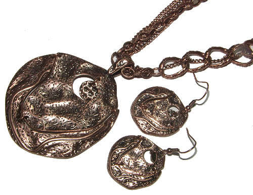 GORGEOUS COPPER NECKLACE AND EARRINGS SET