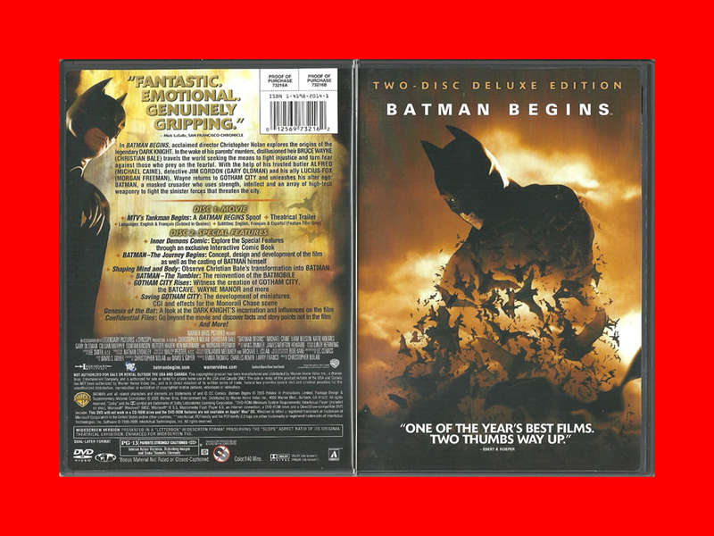 SALE! 2 DISC DELUXE DVD - BATMAN BEGINS  -  REGION 1 EDITION
