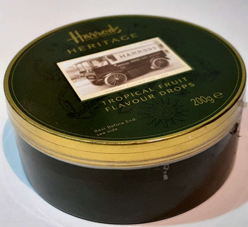 Harrods Knightsbridge Tropical Fruit Flavour Drops Tin