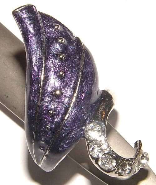 DRESS RING WITH RHINESTONES AND ENAMELLING