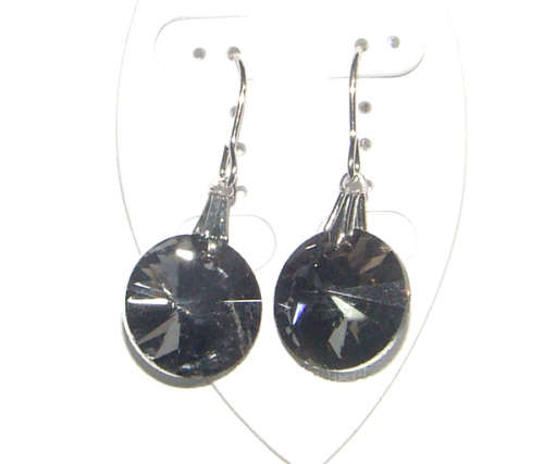 BEAUTIFUL ALPACA SILVER CRYSTAL DANGLING  EARRINGS!!!