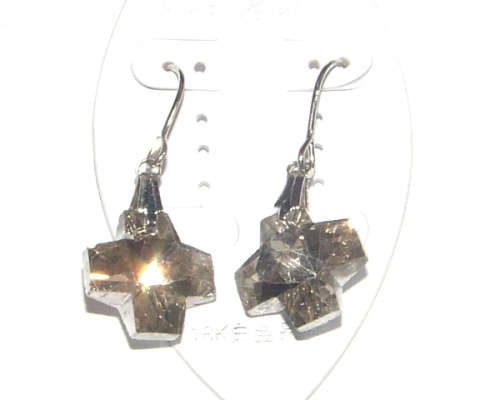 BEAUTIFUL ALPACA SILVER CRYSTAL DANGLING  EARRINGS!!!
