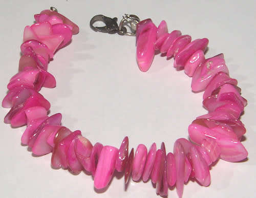 ***NATURAL GEMSTONES!!!*** SWEET BRACELET WITH NATURAL POLISHED ROUGH GEMSTONES! - CORAL!