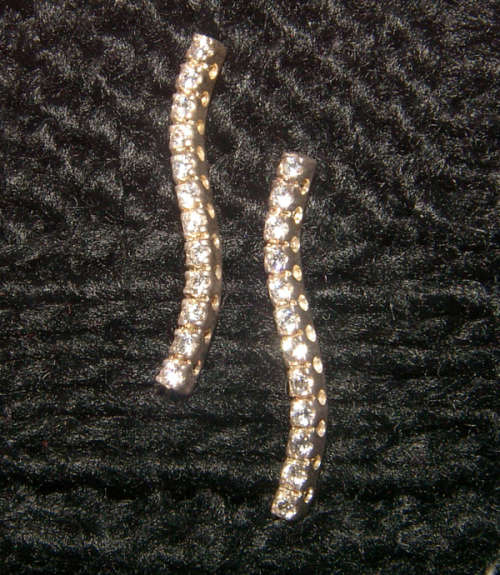 Gorgeous .925 Sterling Silver Dangling Earrings with Cubic Zirconia
