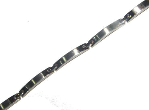 6mm Wide High Quality Brushed and Polished Stainless Steel Bracelet