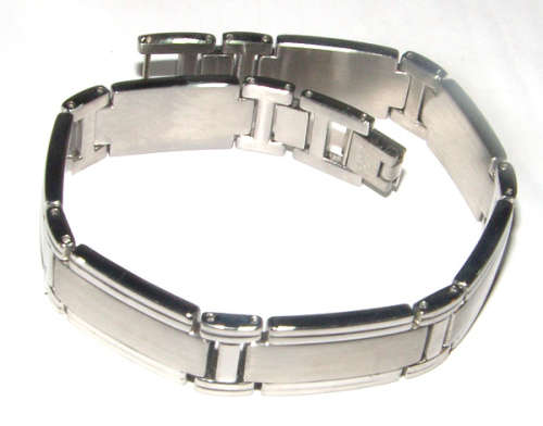 12.36mm Wide High Quality Polished Stainless Steel Bracelet