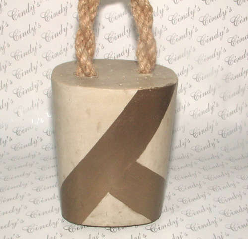 HAND CRAFTED CEMENT DOOR STOP WITH ROPE HANDLE