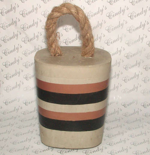HAND CRAFTED CEMENT DOOR STOP WITH ROPE HANDLE