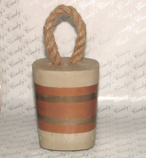 HAND CRAFTED CEMENT DOOR STOP WITH ROPE HANDLE