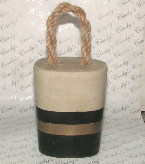 HAND CRAFTED CEMENT DOOR STOP WITH ROPE HANDLE