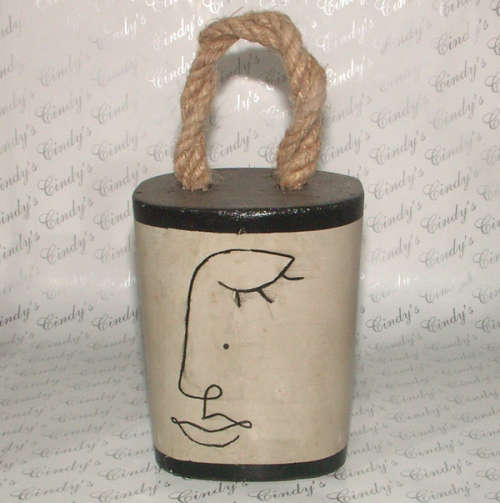 HAND CRAFTED CEMENT DOOR STOP WITH ROPE HANDLE