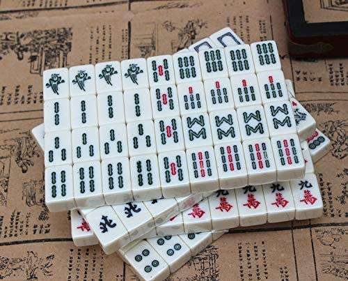 Chinese Mahjong Game Set - Traditional Mahjong with Antique Case and English Manual - SEALED