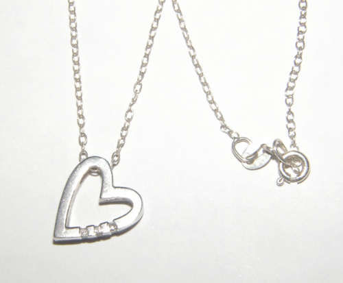 DESIGNER (SIGNED) DIAMOND PENDANT WITH .925 STERLING SILVER CHAIN