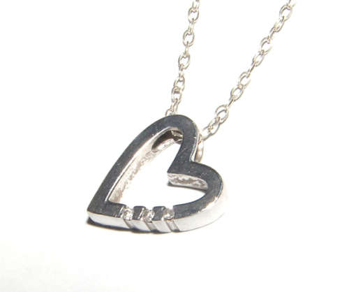 DESIGNER (SIGNED) DIAMOND PENDANT WITH .925 STERLING SILVER CHAIN