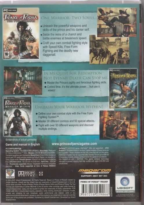 PC DVD ROM - PRINCE OF PERSIA TRILOGY (3 DISCS)