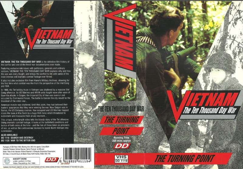 VHS CASSETTE SET  -  VIETNAM - THE TEN THOUSAND DAY WAR (THE TURNING POINT)