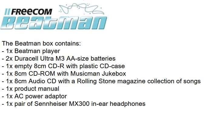 Freecom Beatman Mini CD/MP3 Player (Collector`s Item) - New and still in box.