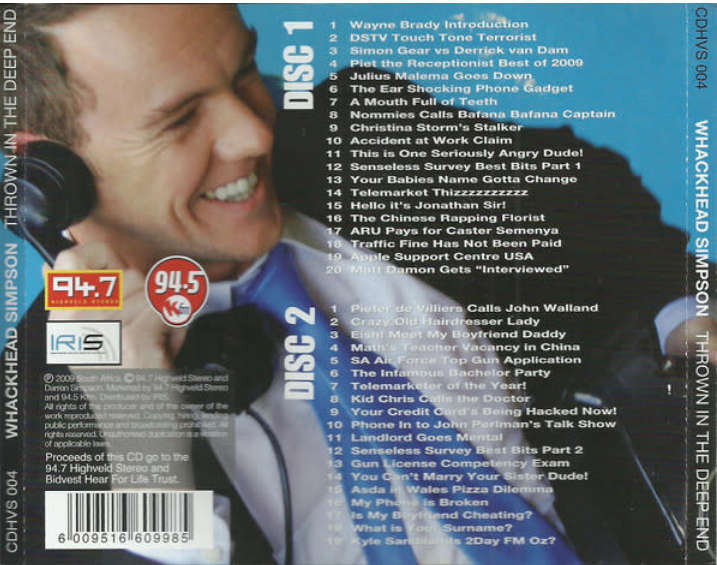 CD - Whackhead - Thrown In The Deep End (2009)