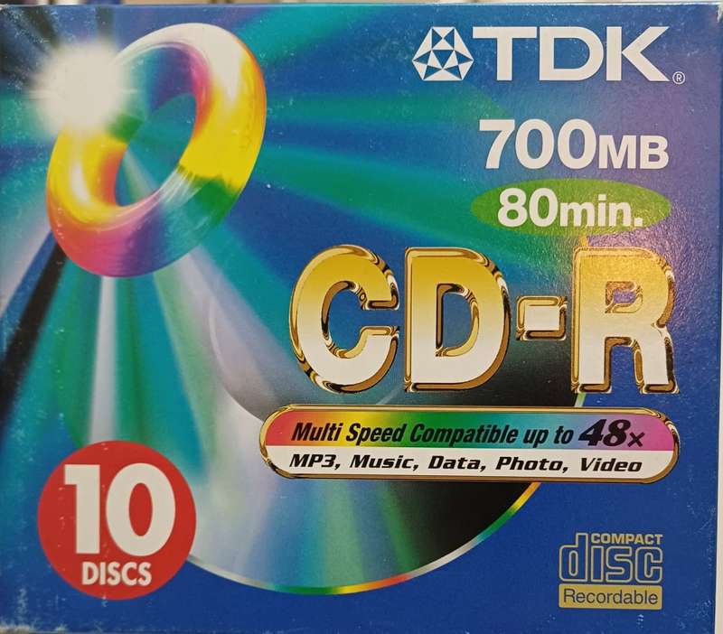 TDK CD-R  700mb Box of 10 (Individually Sealed in Plastic Casings)