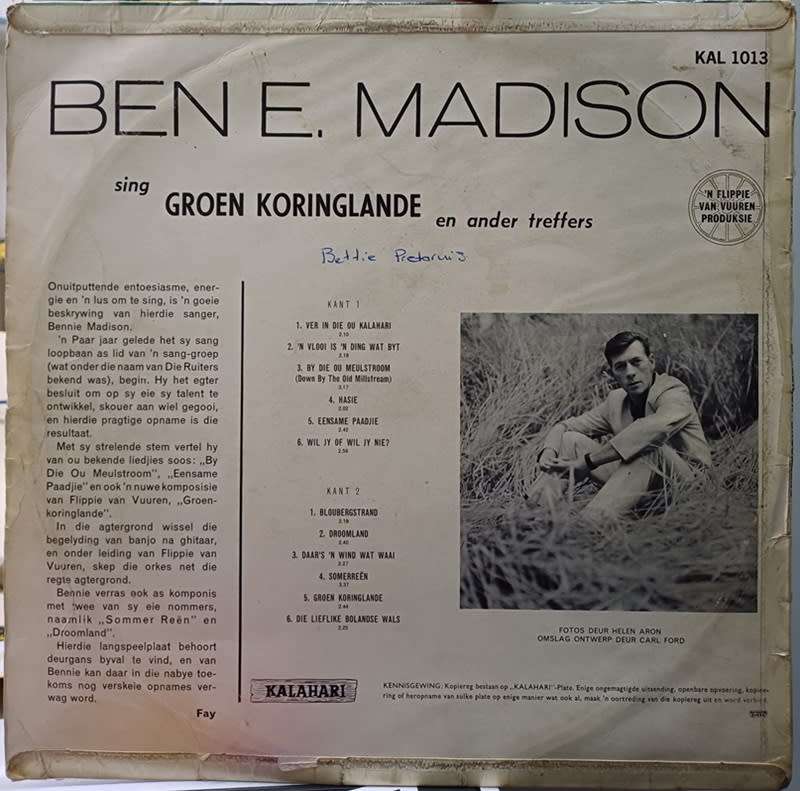 VINYL LP RECORD  - Ben E. Madison Sing Groen Koringlande en Ander Treffers