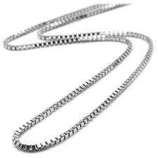 ***FINE CHAIN!*** 1.28mm Solid Sterling Silver Box Link Chain - 41cm!