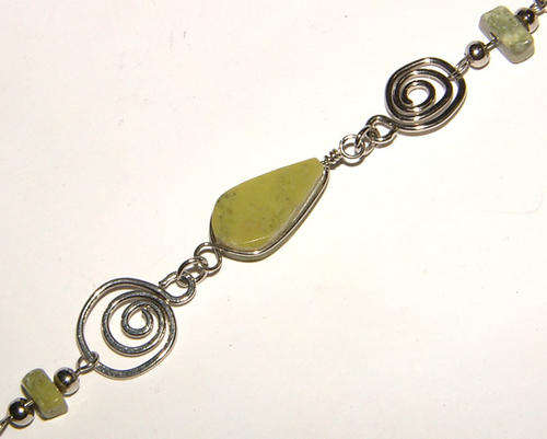 **REAL NON TARNISH ALLOY** - STUNNING NATURAL GEMSTONE BRACELET!