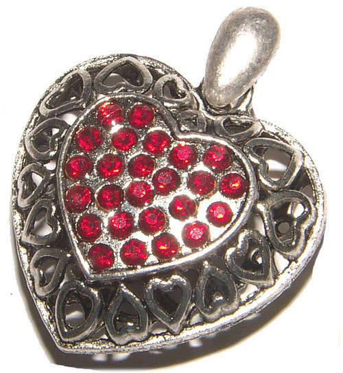 ***STUNNING!!!*** HOLLOW HEART PENDANT ENHANCER WITH OPENING BAIL!