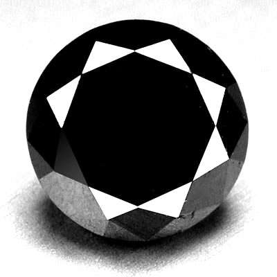 ***BEAUTIFUL*** ROUND BRILLIANT CUT NATURAL BLACK DIAMOND - 0.08cts!!