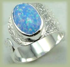 ***NATURAL GEMSTONES!!!***STUNNING NATURAL OPAL IN STERLING SILVER RING!!!