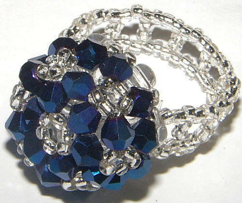 ***CUTE!!!*** FACETED CRYSTAL GLASS MUSHROOM RING - NEW!