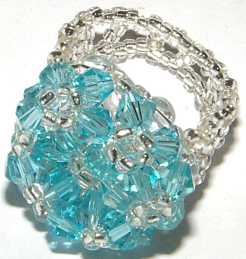 ***CUTE!!!*** FACETED CRYSTAL GLASS MUSHROOM RING - NEW!