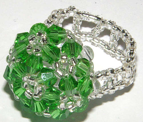 ***CUTE!!!*** FACETED CRYSTAL GLASS MUSHROOM RING - NEW!
