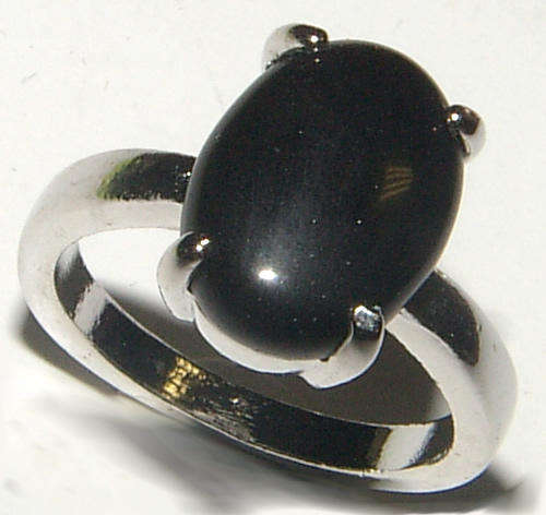 *** AU NATURAL!!*** NATURAL ONYX GEMSTONE SILVER RING - NEW!