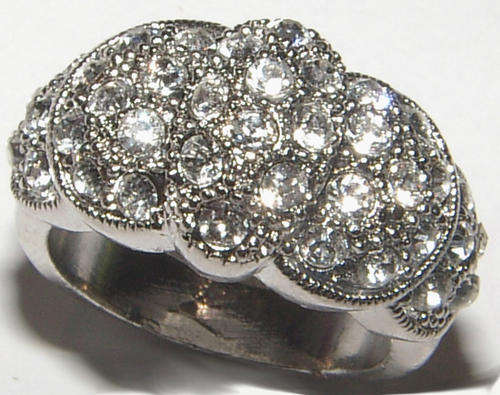 BEAUTIFUL RHINESTONE ENCRUSTED DRESS RING...BEAUTIFUL!